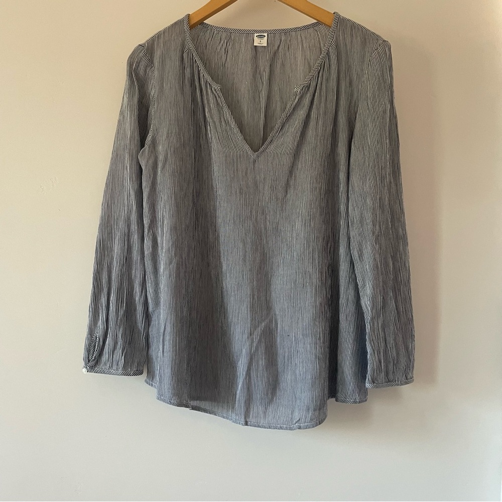 Blue and white striped Old Navy blouse